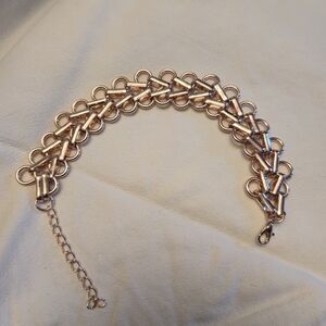Mesh Gold color Bracelet 6.5" with extension Chain